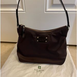 Kate Spade Brown Nylon and patent leather bag
